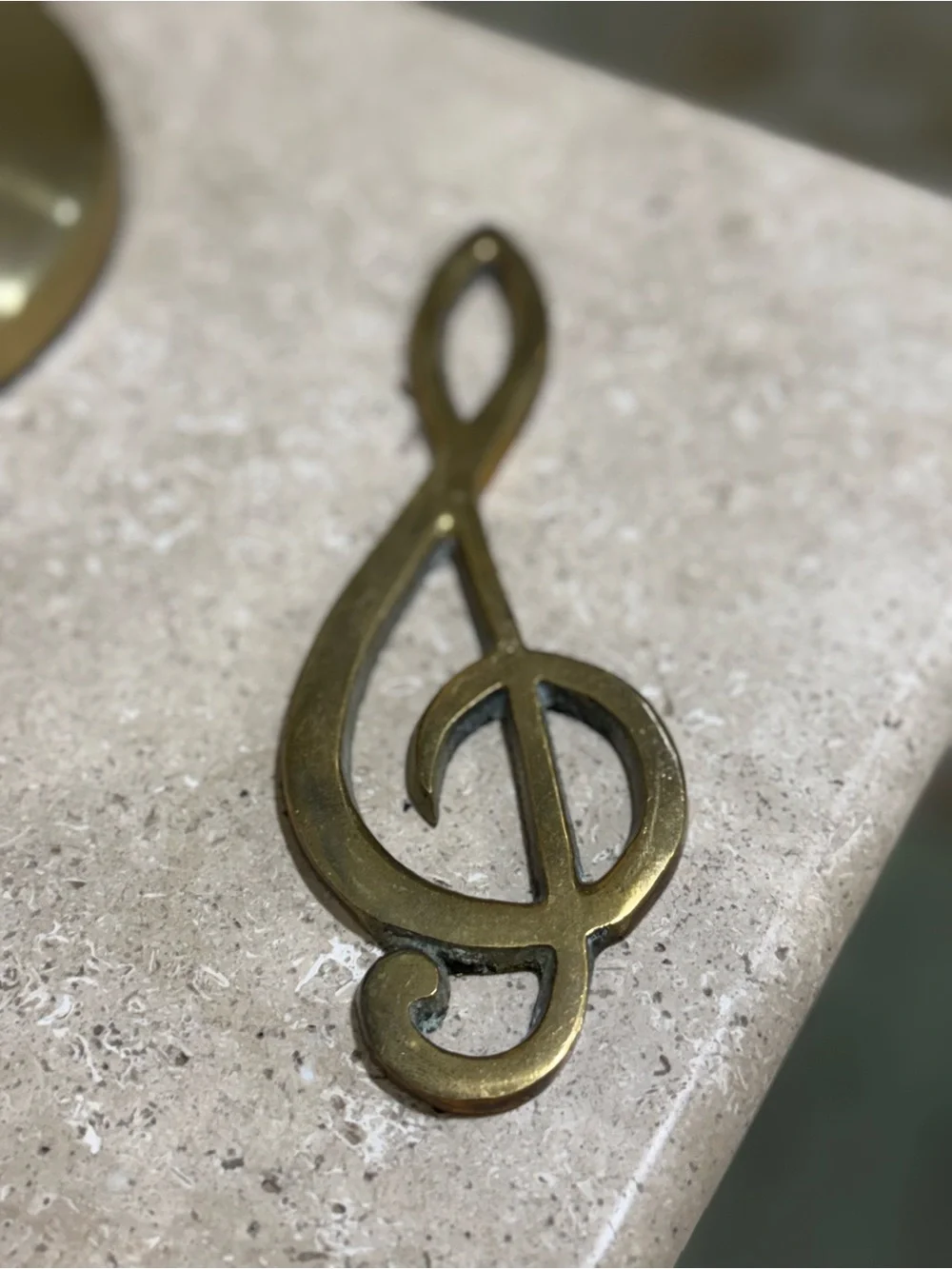 Vintage Brass Music Note/Treble Clef Paperweight/ Wall Accent - Gold Music Decor